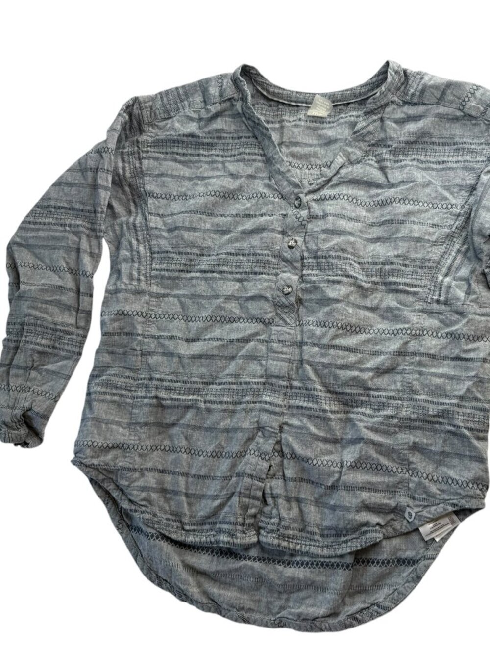 Mountain Hardwear Linen Blouse Shirt, Long sleeve, Gray. Size Women's M, Pocket